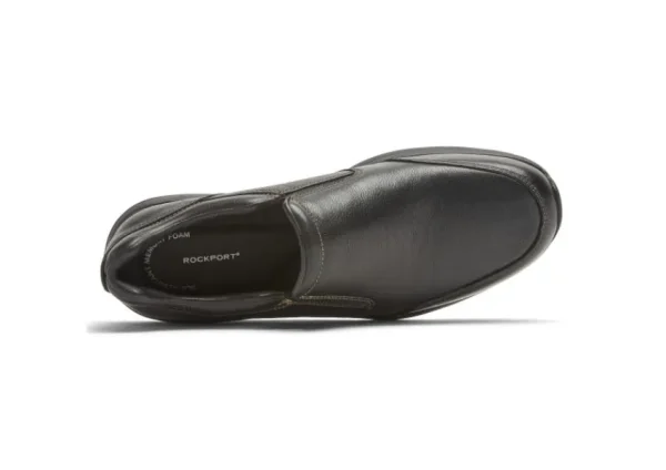 Rockport Edge Hill 2 Black Leather Double Gore Slip-On Casual Dress Shoe | Men's Dress Casual | Men's Casual