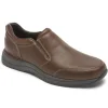 Rockport Edge Hill 2 Brown Leather Double Gore Slip-On Casual Dress Shoe | Men's Dress Casual | Men's Casual