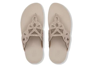 Fit Flop Elora Crystal Rose Gold Thong Sandal | Women Women's Toe Thong