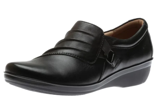 Clarks Everlay Heidi Black Leather Slip-On | Women Women's Casual