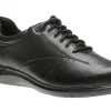 Aravon Farren Black Leather Lace-Up Sneaker | Women Women's Walking