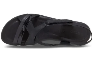 Ecco Felicia Sandal Black Leather Adjustable Strap Wedge Sandal | Women Women's Sandal