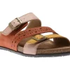 Earth Felix Amber Yellow Multicolour Perforated Strappy Slide Sandal | Women Women's Slide | Women's Sandal