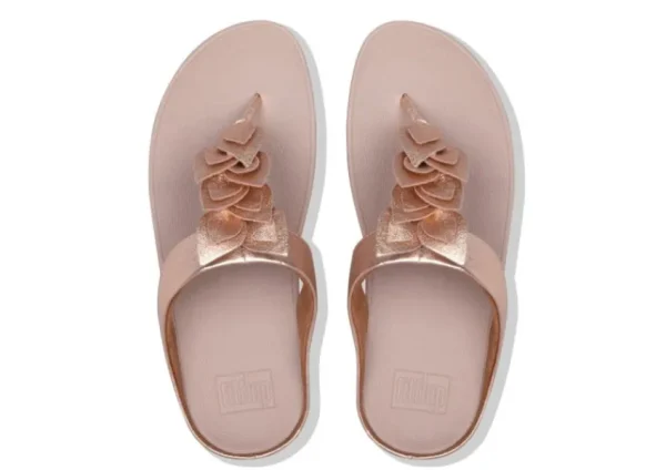 Fit Flop Fino Rose Gold Leather Thong Sandal | Women Women's Toe Thong | Women's Sandal