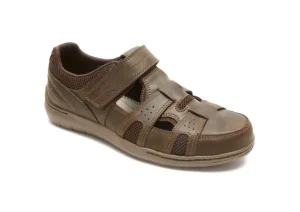 Dunham FitSmart Brown Leather Fisherman Sandal | Men's Sandal