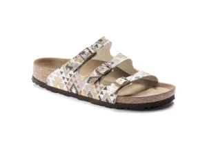 Birkenstock Florida Vegan Birko-Flor Printed Mocha Slide Sandal | Women Women's Slide | Women's Sandal