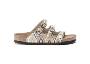 Birkenstock Florida Vegan Birko-Flor Printed Mocha Slide Sandal | Women Women's Slide | Women's Sandal