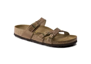 Birkenstock Franca Oiled Leather Tobacco Brown Slide Sandal | Women Women's Slide | Women's Sandal