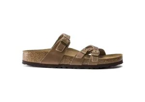 Birkenstock Franca Oiled Leather Tobacco Brown Slide Sandal | Women Women's Slide | Women's Sandal