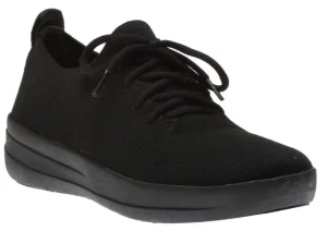 Fit Flop F-Sporty All Black Uberknit Lace-Up Sneaker | Women Women's Casual