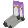 Hotsox FuzzyLlamaCrewLilac | Socks