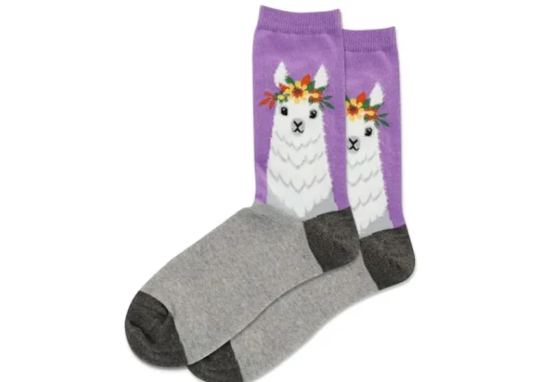 Hotsox FuzzyLlamaCrewLilac | Socks