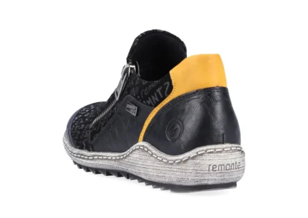 Remonte Gargano Black Yellow Print Zipper Sneaker | Women Women's Walking | Women's Casual