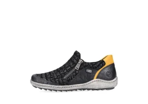 Remonte Gargano Black Yellow Print Zipper Sneaker | Women Women's Walking | Women's Casual