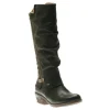 Rieker Genf Black Ruched Tall Winter Boot | Women Women's Boot