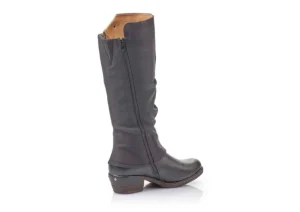 Rieker Genf Black Ruched Tall Winter Boot | Women Women's Boot