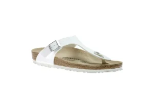 Birkenstock Gizeh Birko-Flor White Thong Sandal | Women Women's Toe Thong