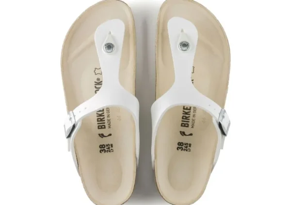 Birkenstock Gizeh Birko-Flor White Thong Sandal | Women Women's Toe Thong