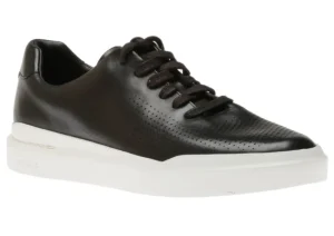 Cole Haan GrandPru00f8 Rally Laser Cut Black Leather Lace-Up Sneaker | Men's Walking | Men's Dress Casual