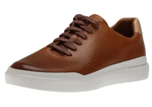 Cole Haan GrandPru00f8 Rally Laser Cut Tan Brown Leather Lace-Up Sneaker | Men's Walking | Men's Dress Casual