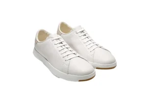 Cole Haan GrandPru00f8 White Leather Lace-Up Tennis Sneaker | Men's Walking | Men's Dress Casual