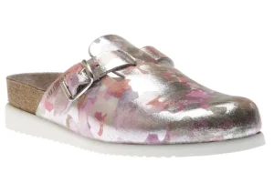 Mephisto Halina Pink Silver Leather Clog | Women Women's Clog