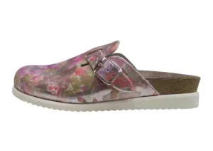 Mephisto Halina Pink Silver Leather Clog | Women Women's Clog