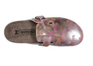 Mephisto Halina Pink Silver Leather Clog | Women Women's Clog