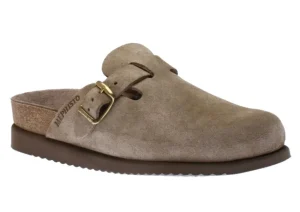 Mephisto Halina Warm Grey Suede Leather Clog | Women Women's Walking | Women's Slipper