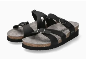 Mephisto Hannel Black Nubuck Leather Slide Sandal | Women Women's Slide