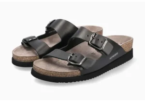 Mephisto Harmony Black Leather Slide Sandal | Women Women's Slide