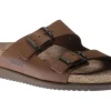 Mephisto Harmony Brown Nubuck Leather Slide Sandal | Women Women's Sandal | Women's Slide