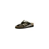 Mephisto Harmony Metallic Grey Leather Crinkle Slide Sandal | Women Women's Slide