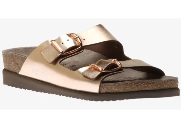 Mephisto Harmony Pink Metallic Leather Slide Sandal | Women Women's Slide