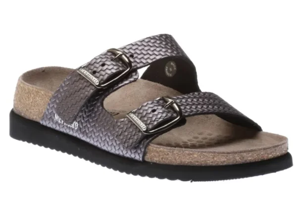 Mephisto Helda Plus Wide Width Grey Twist Slide Sandal | Women Women's Slide | Women's Sandal