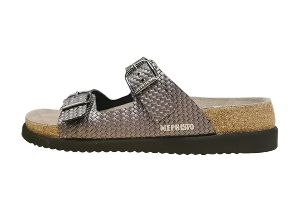 Mephisto Helda Plus Wide Width Grey Twist Slide Sandal | Women Women's Slide | Women's Sandal