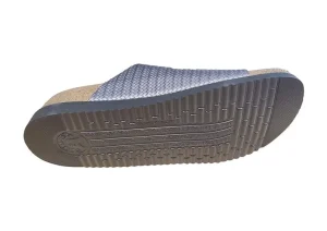 Mephisto Helda Plus Wide Width Grey Twist Slide Sandal | Women Women's Slide | Women's Sandal