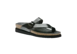 Mephisto Helen Black Leather Thong Sandal | Women Women's Toe Thong