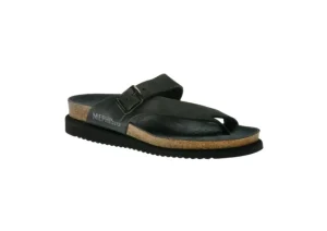 Mephisto Helen Black Nubuck Leather Thong Sandal | Women Women's Toe Thong