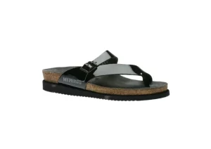 Mephisto Helen Black Patent Thong Sandal | Women Women's Toe Thong