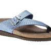 Mephisto Helen Cuba Cobalt Blue Textured Leather Thong Sandal | Women Women's Toe Thong