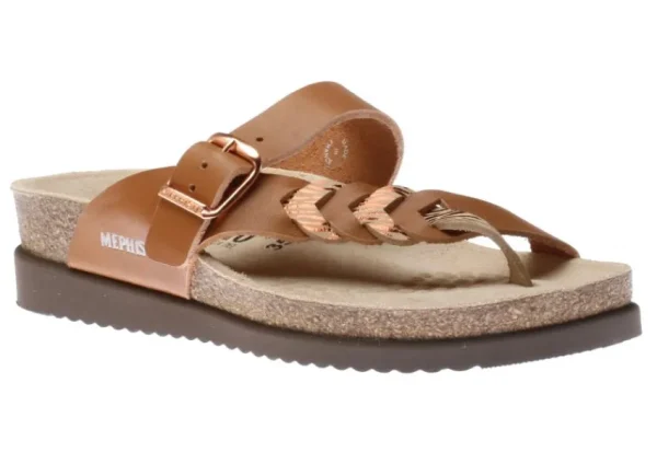 Mephisto Heleonore Camel Brown Zebra Leather Thong Sandal | Women Women's Toe Thong | Women's Sandal