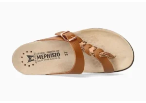 Mephisto Heleonore Camel Brown Zebra Leather Thong Sandal | Women Women's Toe Thong | Women's Sandal