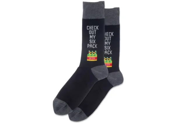 Hotsox Men's Check Out My Six Pack Crew Socks | Socks