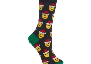 Hotsox Women's Santa Smile Emoji Crew Socks | Socks