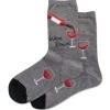 Hotsox Women's Wine Down Charcoal Crew Socks | Socks