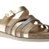 Mephisto Huleda Gold Leather Multi Strap Slide Sandal | Women Women's Slide | Women's Sandal