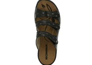 Romika Ibiza 66 Black Leather Slide Sandal | Women Women's Slide