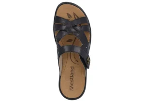 Romika Ibiza 99 Black Leather Slide Sandal | Women Women's Slide | Women's Sandal