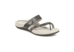 Aetrex Izzy Pewter Sparkle | Women Women's Toe Thong